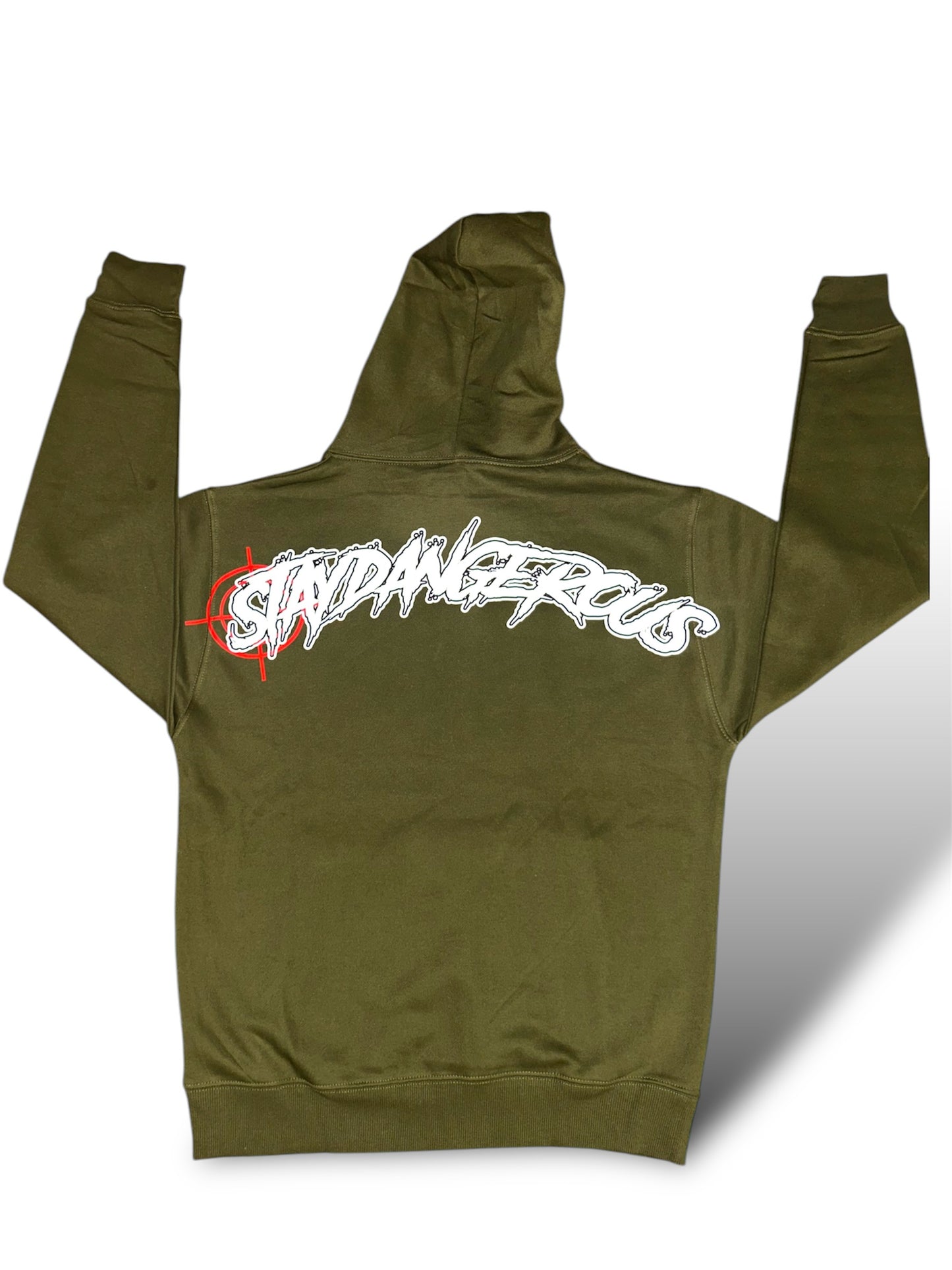 Olive Green Dangerous Target Hoodie